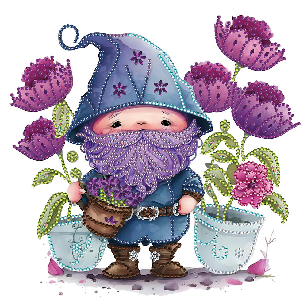 Diamond Painting - Partial Special Shaped - Dwarf Purple (30*30CM)