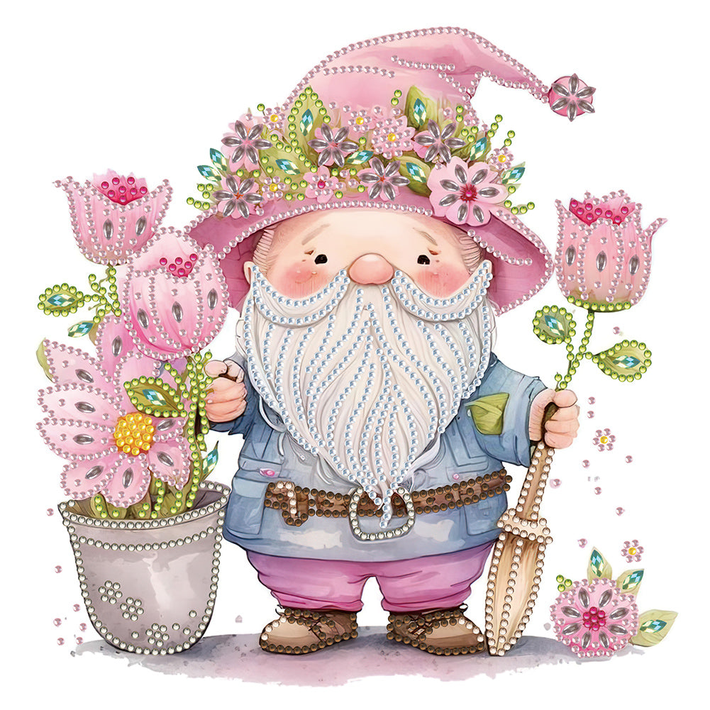 Diamond Painting - Partial Special Shaped - Gnome¡¤Tulip (30*30CM)