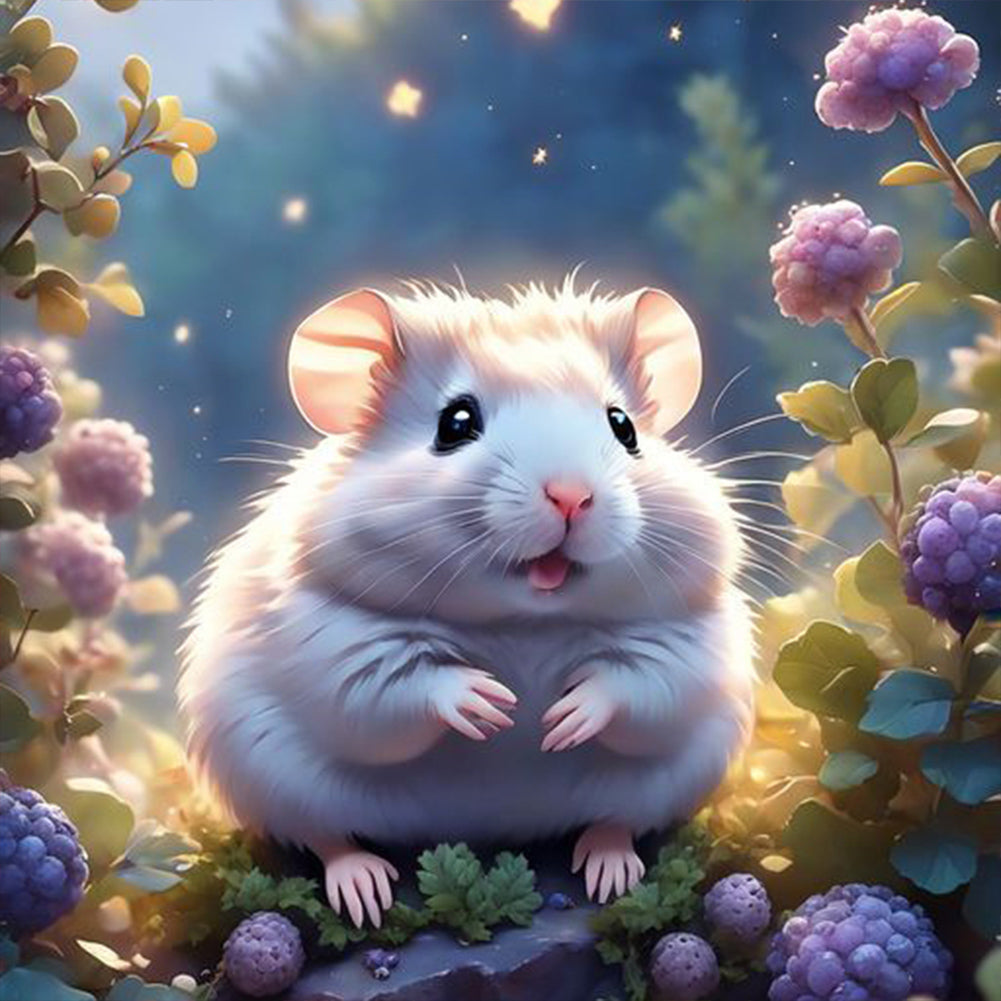 Diamond Painting - Full Round - Little hamster in the forest (30*30CM)