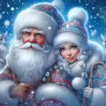 Load image into Gallery viewer, Diamond Painting - Full Round - Santa Claus and Snow Girl (40*40CM)
