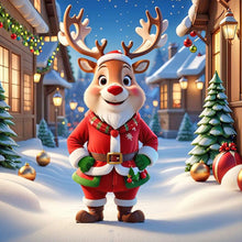 Load image into Gallery viewer, Diamond Painting - Full Round - Christmas reindeer (40*40CM)
