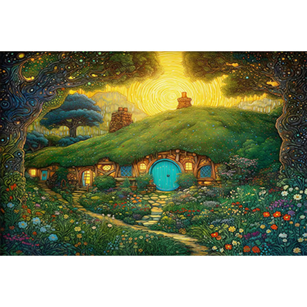 Diamond Painting - Full Round - forest cabin (45*30CM)