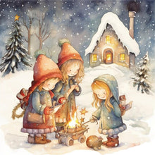 Load image into Gallery viewer, Diamond Painting - Full Round - outdoor firelight (30*30CM)
