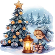 Load image into Gallery viewer, Diamond Painting - Full Round - Next to the Christmas tree (30*30CM)
