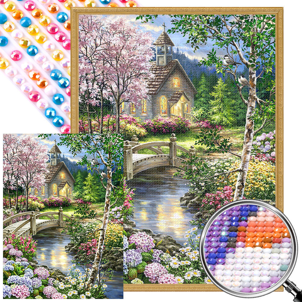 AB Diamond Painting - Full Round - Pastoral scenery (40*55CM)