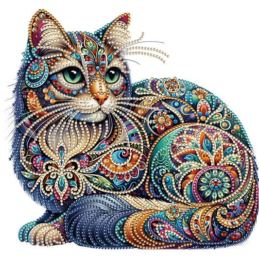 Diamond Painting - Partial Special Shaped - gorgeous cat (30*30CM)