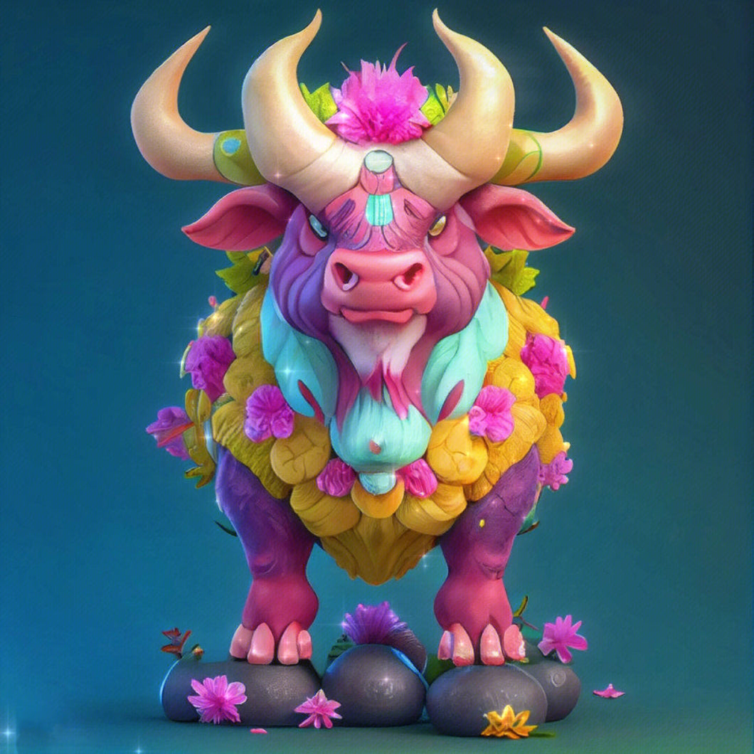 AB Diamond Painting - Full Round - Animal Cow (40*40cm)