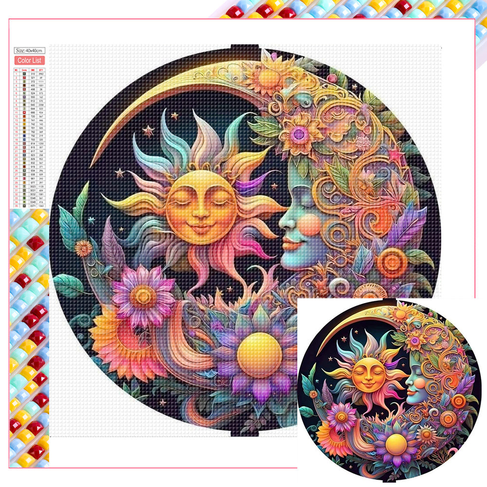 Diamond Painting - Full Square - sun and moon (40*40CM)
