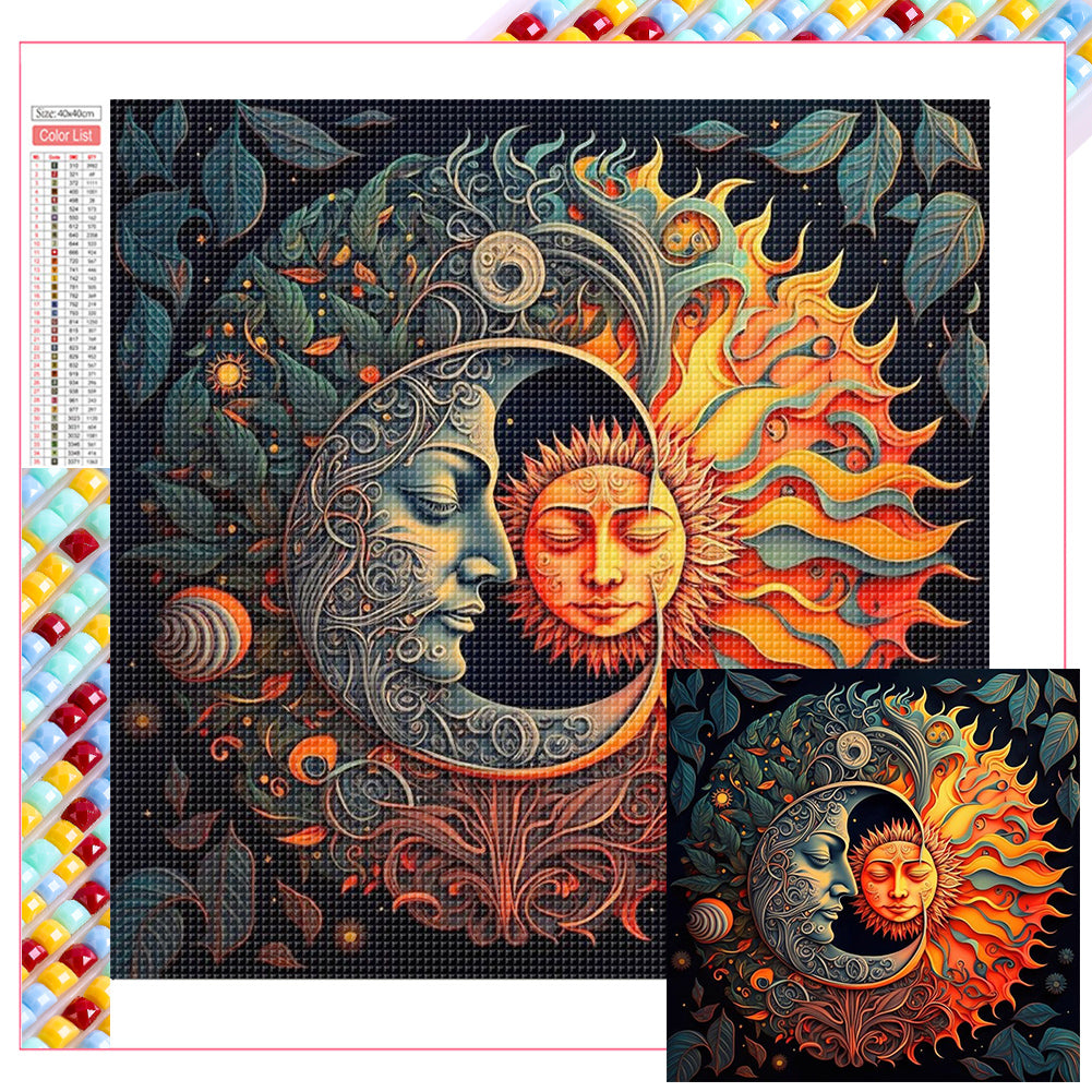 Diamond Painting - Full Square - sun and moon (40*40CM)