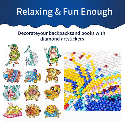26/30/35/38/42/43 PCS Cartoon Diamond Sticker Art Craft Diamond Painting Sticker
