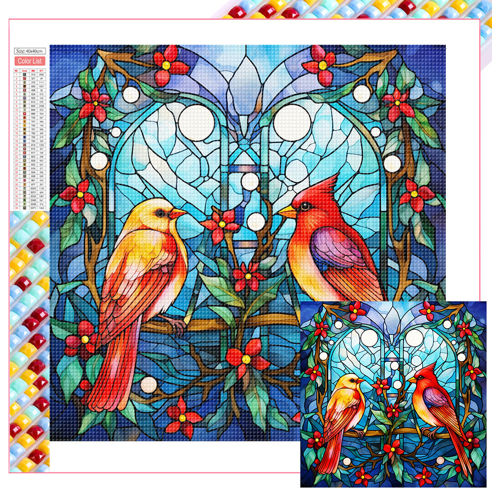 Diamond Painting - Full Square - pair of cardinals (40*40CM)