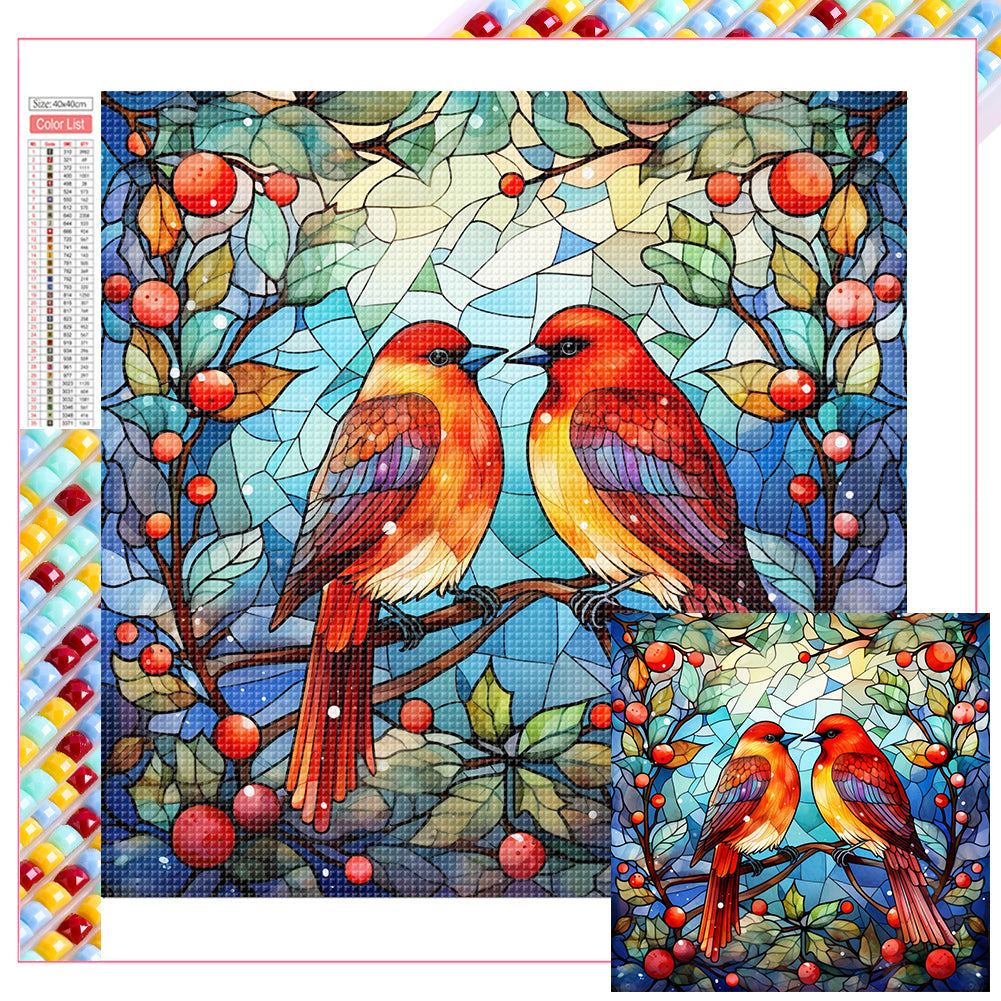 Diamond Painting - Full Square - pair of cardinals (40*40CM)