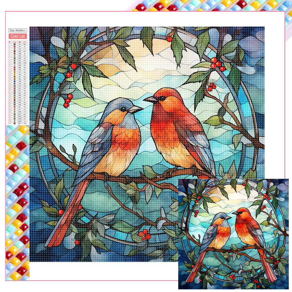 Diamond Painting - Full Square - pair of cardinals (40*40CM)