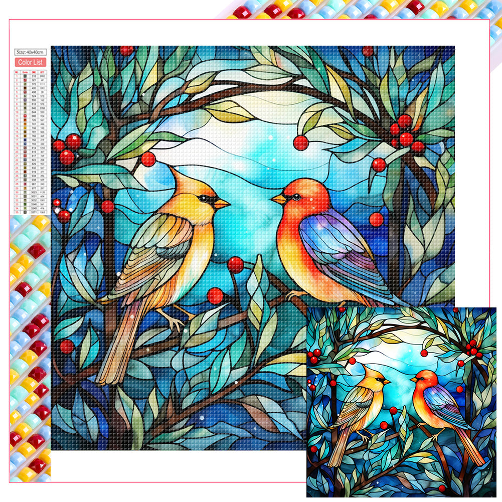 Diamond Painting - Full Square - pair of cardinals (40*40CM)