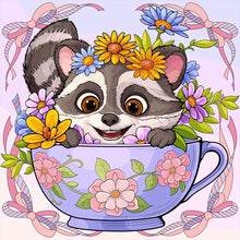 Load image into Gallery viewer, Diamond Painting - Full Round - Red panda in cup (40*40CM)
