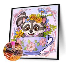 Load image into Gallery viewer, Diamond Painting - Full Round - Red panda in cup (40*40CM)
