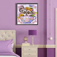Load image into Gallery viewer, Diamond Painting - Full Round - Red panda in cup (40*40CM)
