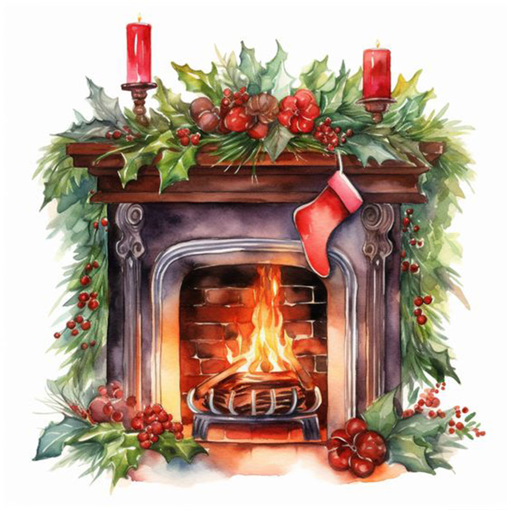 Diamond Painting - Full Round - fireplace (30*30CM)