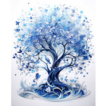 Load image into Gallery viewer, Diamond Painting - Full Round - blue flower tree (40*50CM)
