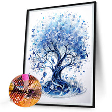 Load image into Gallery viewer, Diamond Painting - Full Round - blue flower tree (40*50CM)
