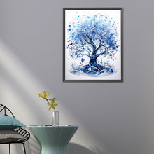Load image into Gallery viewer, Diamond Painting - Full Round - blue flower tree (40*50CM)
