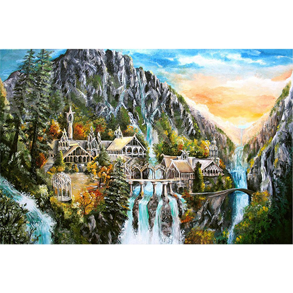 Diamond Painting - Full Round - landscape castle (60*40CM)