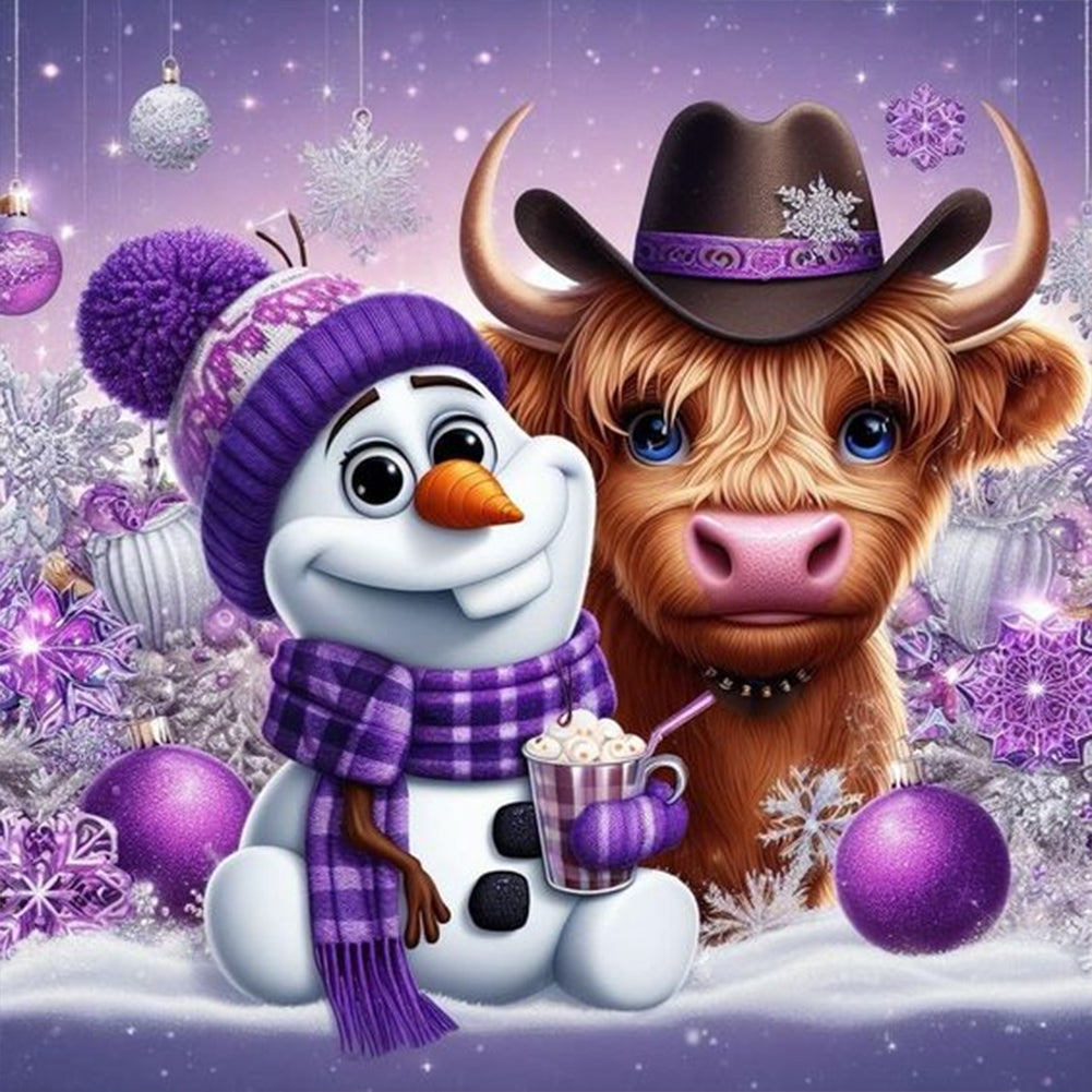 Diamond Painting - Full Round - snowman (30*30CM)
