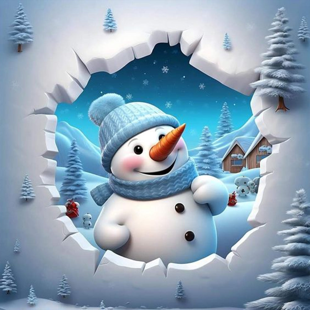 Diamond Painting - Full Round - snowman (30*30CM)