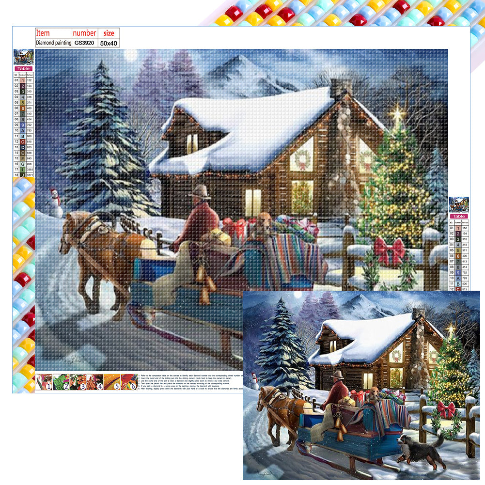 Diamond Painting - Full Square - snow scene (50*40CM)