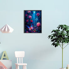 Load image into Gallery viewer, Diamond Painting - Full Round - Luminous rose forest with butterflies (35*45CM)
