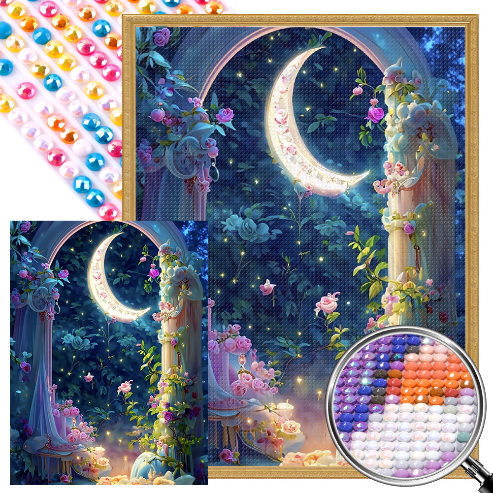 AB Diamond Painting - Full Round - flower moonlight (30*40CM)