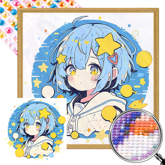 AB Diamond Painting - Full Round - Blue-haired girl in sailor suit (40*40CM)