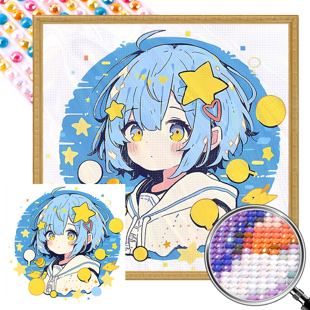 AB Diamond Painting - Full Round - Blue-haired girl in sailor suit (40*40CM)
