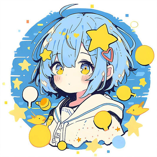 AB Diamond Painting - Full Round - Blue-haired girl in sailor suit (40*40CM)