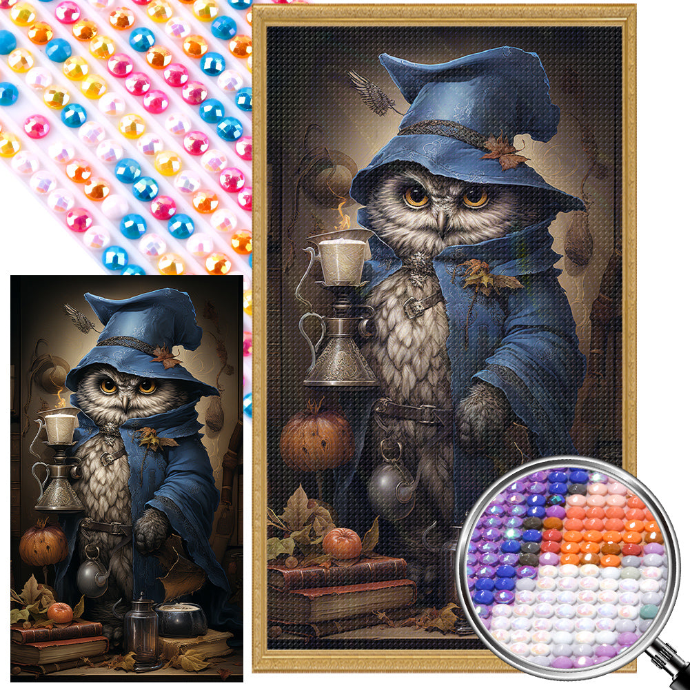 AB Diamond Painting - Full Round - Candlestick with owl (40*70CM)