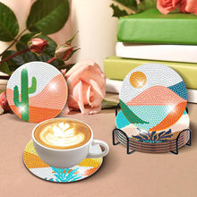Load image into Gallery viewer, 8 PCS Wooden Diamond Painting Art Coasters Kits with Holder (Colourful Desert)
