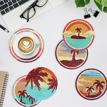 Load image into Gallery viewer, 8 PCS Wooden Diamond Painting Art Coasters Kits with Holder (Dazzling Holiday)
