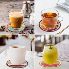 Load image into Gallery viewer, 8 PCS Wooden Diamond Painting Art Coasters Kits with Holder (Dazzling Holiday)
