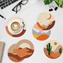 Load image into Gallery viewer, 8 PCS Wooden Diamond Painting Art Coasters Kits with Holder (Desert Scenery)
