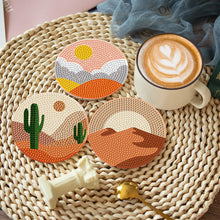 Load image into Gallery viewer, 8 PCS Wooden Diamond Painting Art Coasters Kits with Holder (Desert Scenery)
