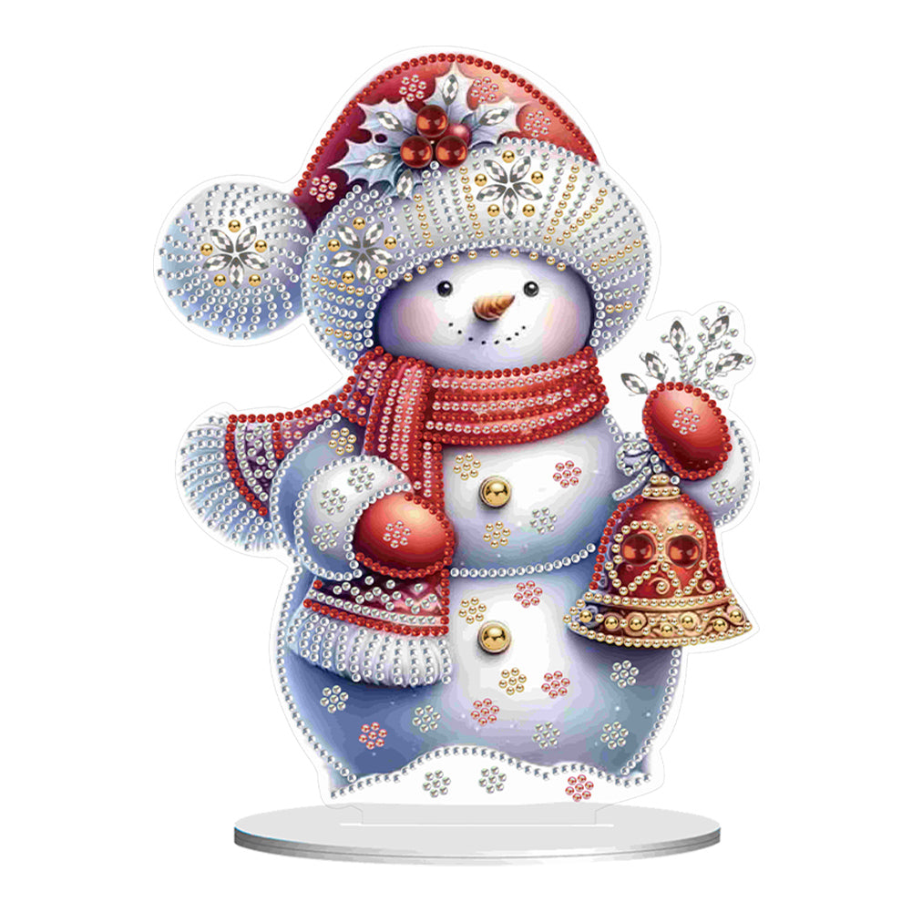 Xmas Snowman Round+Special Shape Diamond Painting Desktop Decor for Office Decor