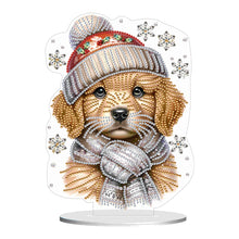 Load image into Gallery viewer, Acrylic Winter Dog Diamond Painting Desktop Decorations for Office Desktop Decor
