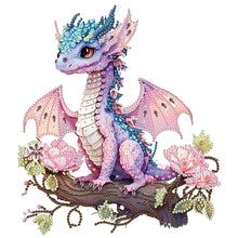 Load image into Gallery viewer, Diamond Painting - Partial Special Shaped - pink dragon (30*30CM)
