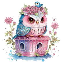 Load image into Gallery viewer, Diamond Painting - Partial Special Shaped - serious owl (30*30CM)
