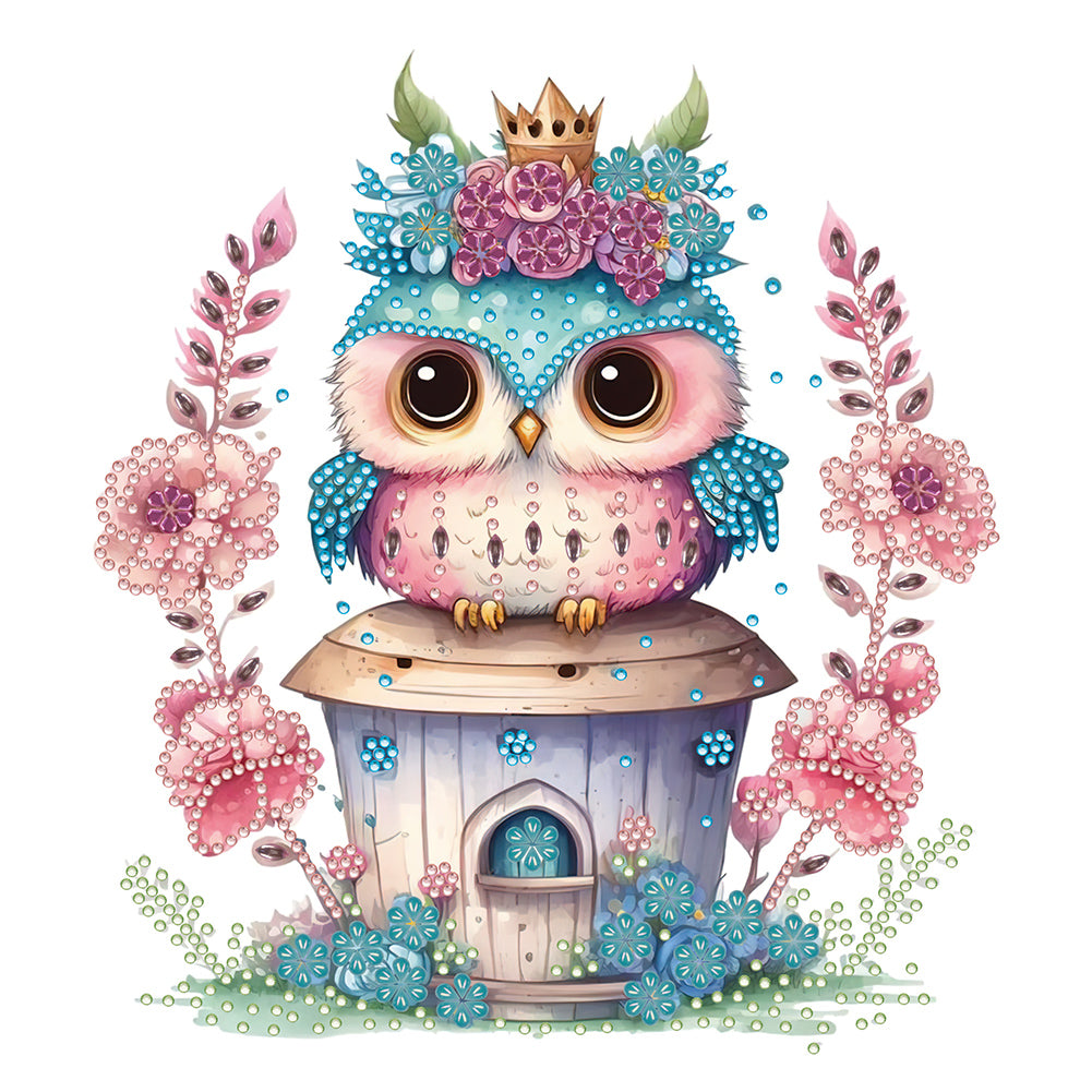Diamond Painting - Partial Special Shaped - stately owl (30*30CM)