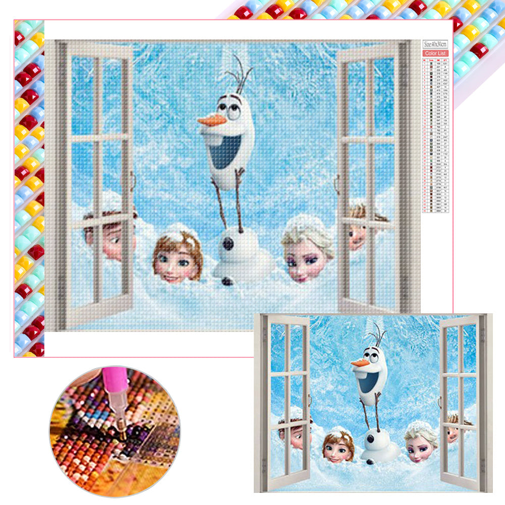 Diamond Painting - Full Square - Frozen outside the window (40*30CM)