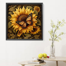 Load image into Gallery viewer, Diamond Painting - Full Round - sunflower butterfly (30*30CM)
