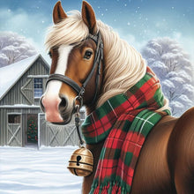 Load image into Gallery viewer, Diamond Painting - Full Round - Horses in snow scene (30*30CM)
