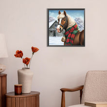 Load image into Gallery viewer, Diamond Painting - Full Round - Horses in snow scene (30*30CM)
