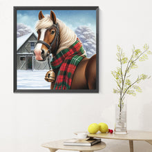 Load image into Gallery viewer, Diamond Painting - Full Round - Horses in snow scene (30*30CM)
